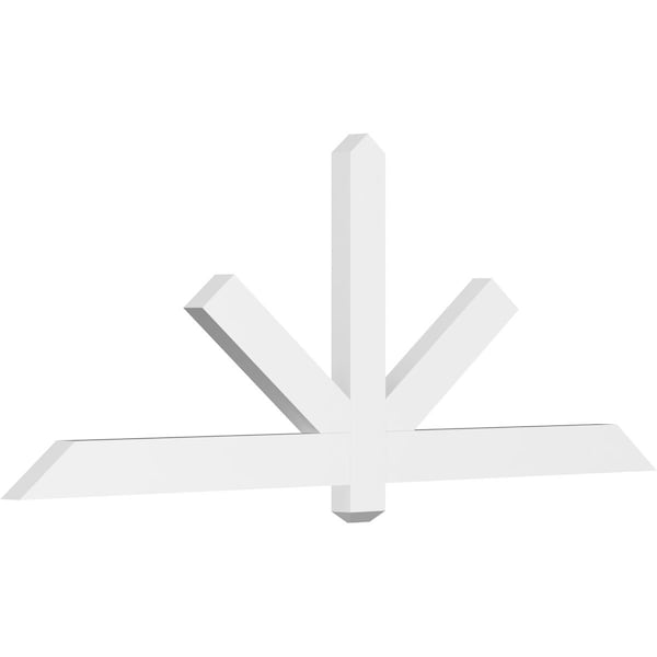 Ekena Millwork Kennewick Architectural Grade PVC Gable Bracket, 72"W x 27"H x 2"D x 4"F, 9/12 Pitch GBP072X27X0204KEN00 - main